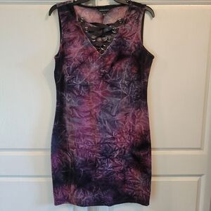 Rock & Republic Black Purple Crushed Velvet Sleeveless Bodycon Dress
